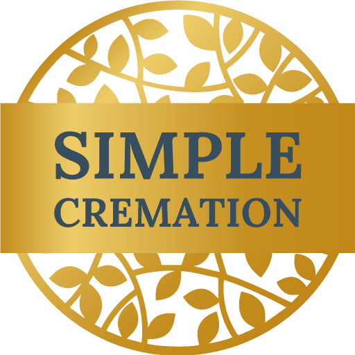 Simple Cremation - Direct Cremation Services Ireland Icon Gold floral with Blue Text Square